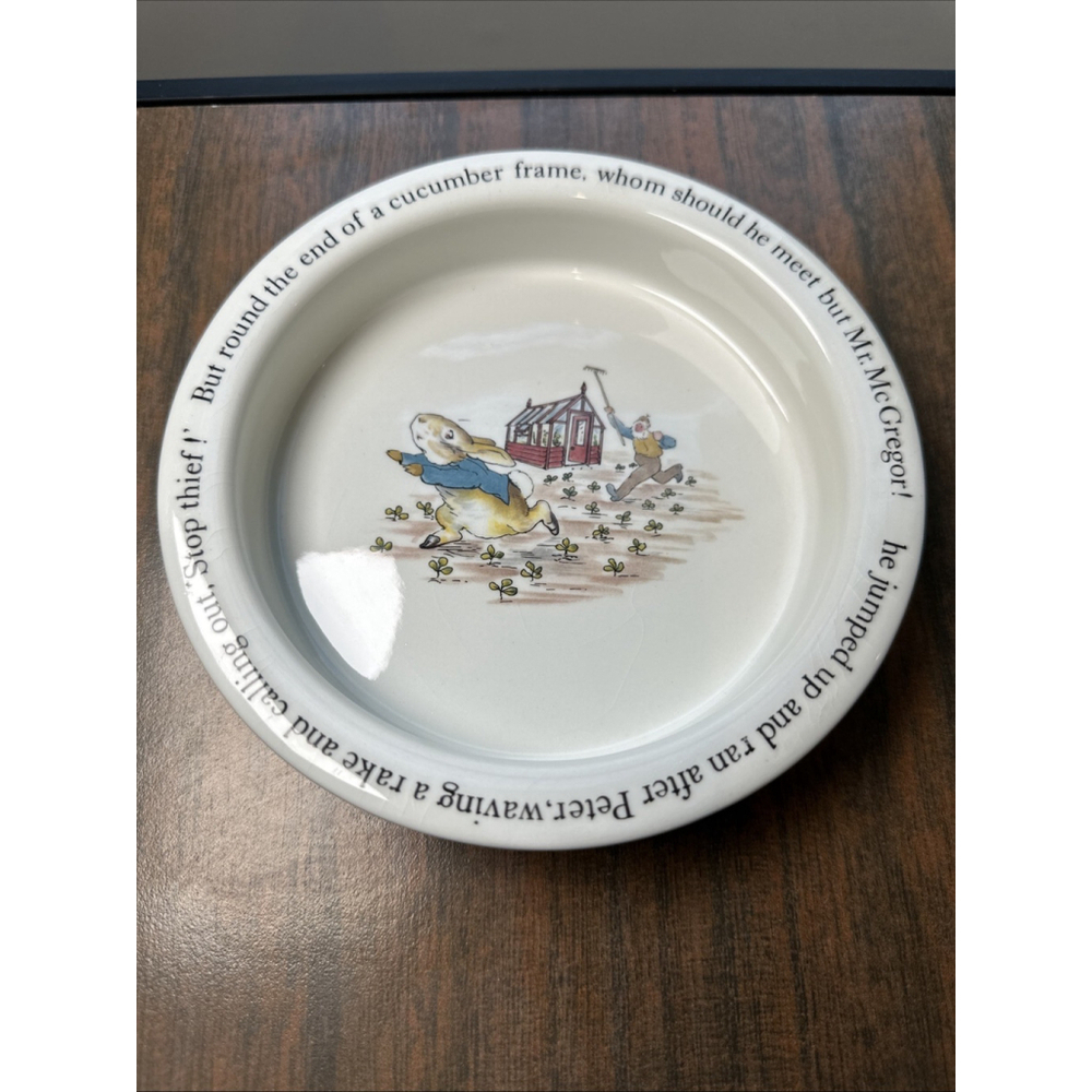 Vintage Wedgewood Peter Rabbit Dish Bowl Plate Mr McGregor Garden Beatrix Potter